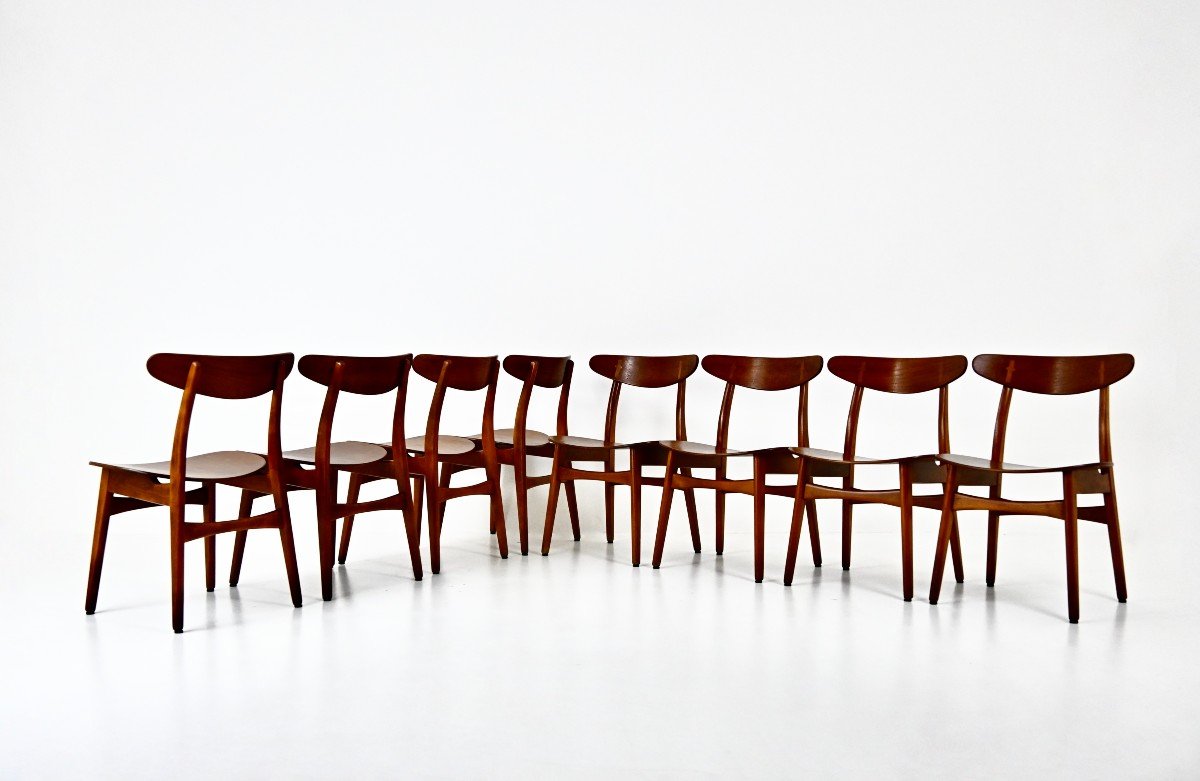 Ensemble De 8 Chaises « Ch30 » Par Hans J. Wegner Pour Carl Hansen & Son, 1950s-photo-2