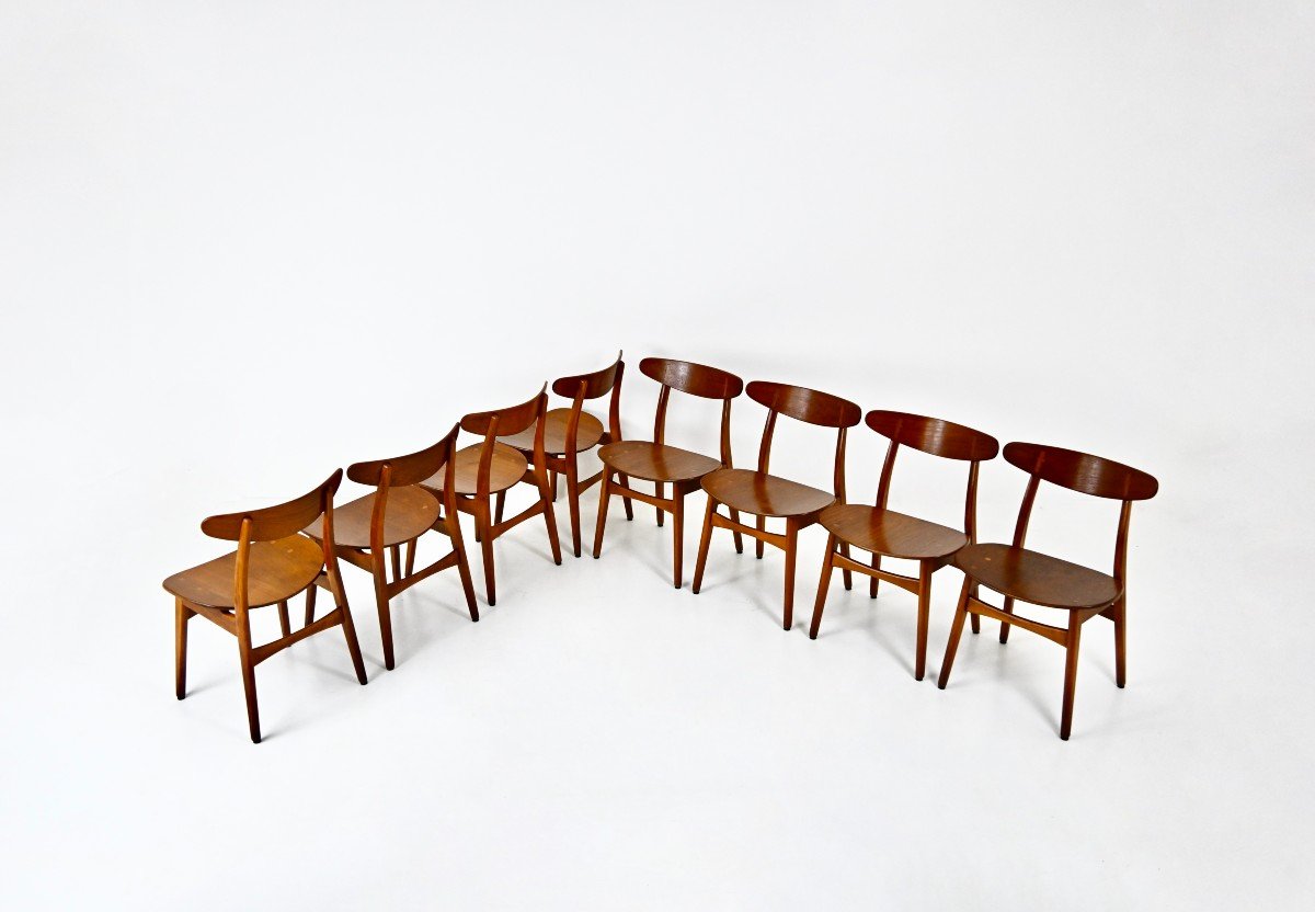 Ensemble De 8 Chaises « Ch30 » Par Hans J. Wegner Pour Carl Hansen & Son, 1950s-photo-3