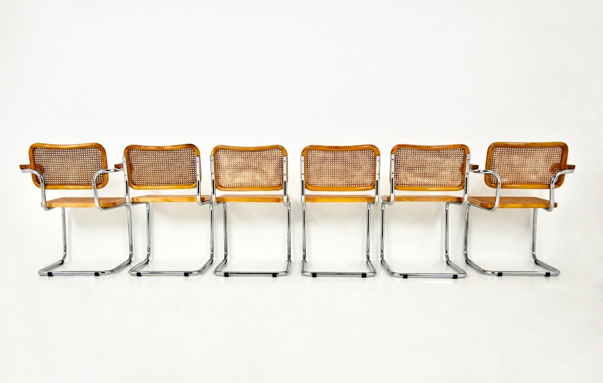 Ensemble De 6 Chaises De Salle à Manger Style B32 Par Marcel Breuer-photo-3