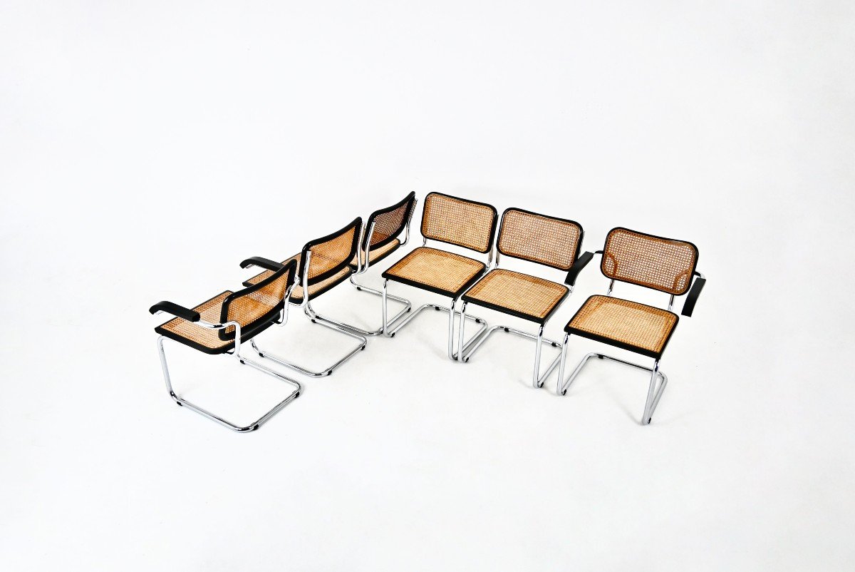 Set Of 6 B32 Style Dining Chairs By Marcel Breuer-photo-1