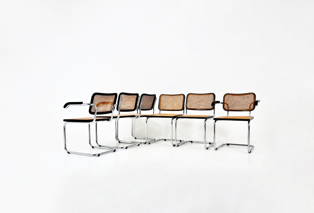 Set Of 6 B32 Style Dining Chairs By Marcel Breuer