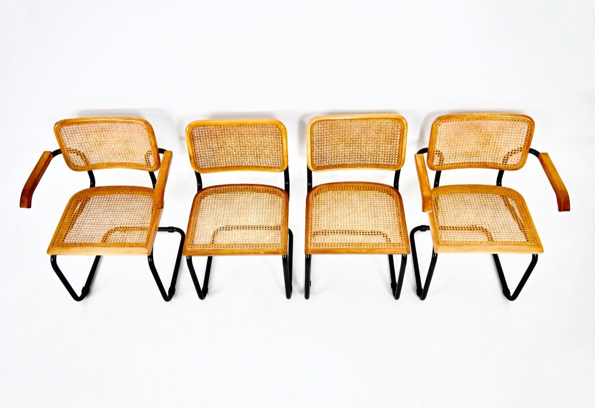 Set Of 4 B32 Style Dining Chairs By Marcel Breuer -photo-2