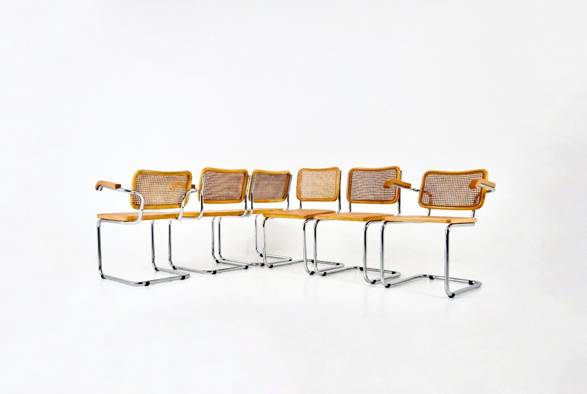 Ensemble De 6 Chaises De Salle à Manger Style B32 Par Marcel Breuer-photo-1