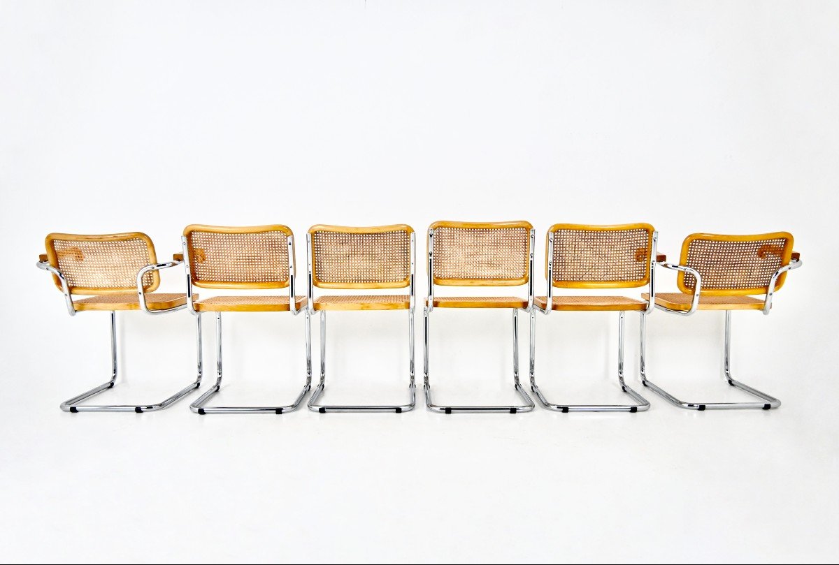 Ensemble De 6 Chaises De Salle à Manger Style B32 Par Marcel Breuer-photo-3