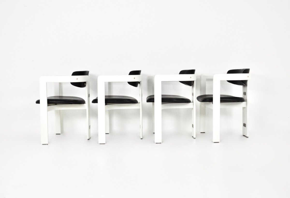 Set Of 4 'pamplona' Chairs By Augusto Savini For Pozzi, 1960s-photo-3