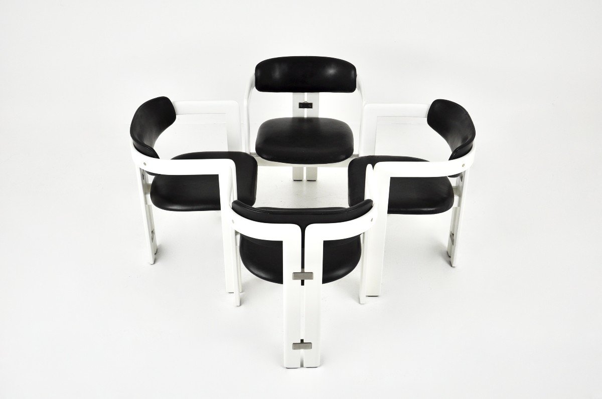 Set Of 4 'pamplona' Chairs By Augusto Savini For Pozzi, 1960s-photo-4