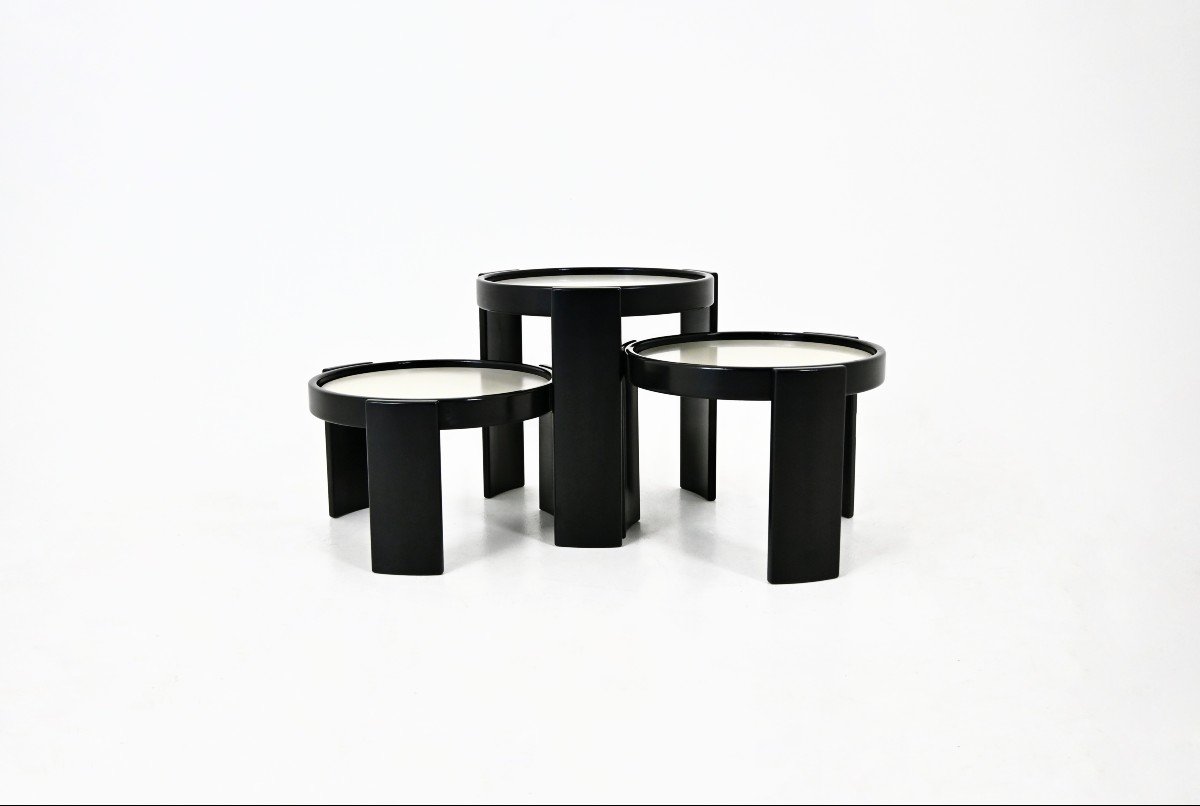 Ensemble De 3 Tables Gigognes Modèle 780 Par Gianfranco Frattini Pour Cassina, 1960s