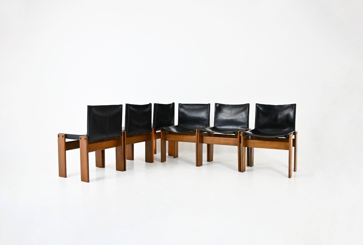 Ensemble De 6 Chaises  Monk Par Afra & Tobia Scarpa Pour Molteni, 1970