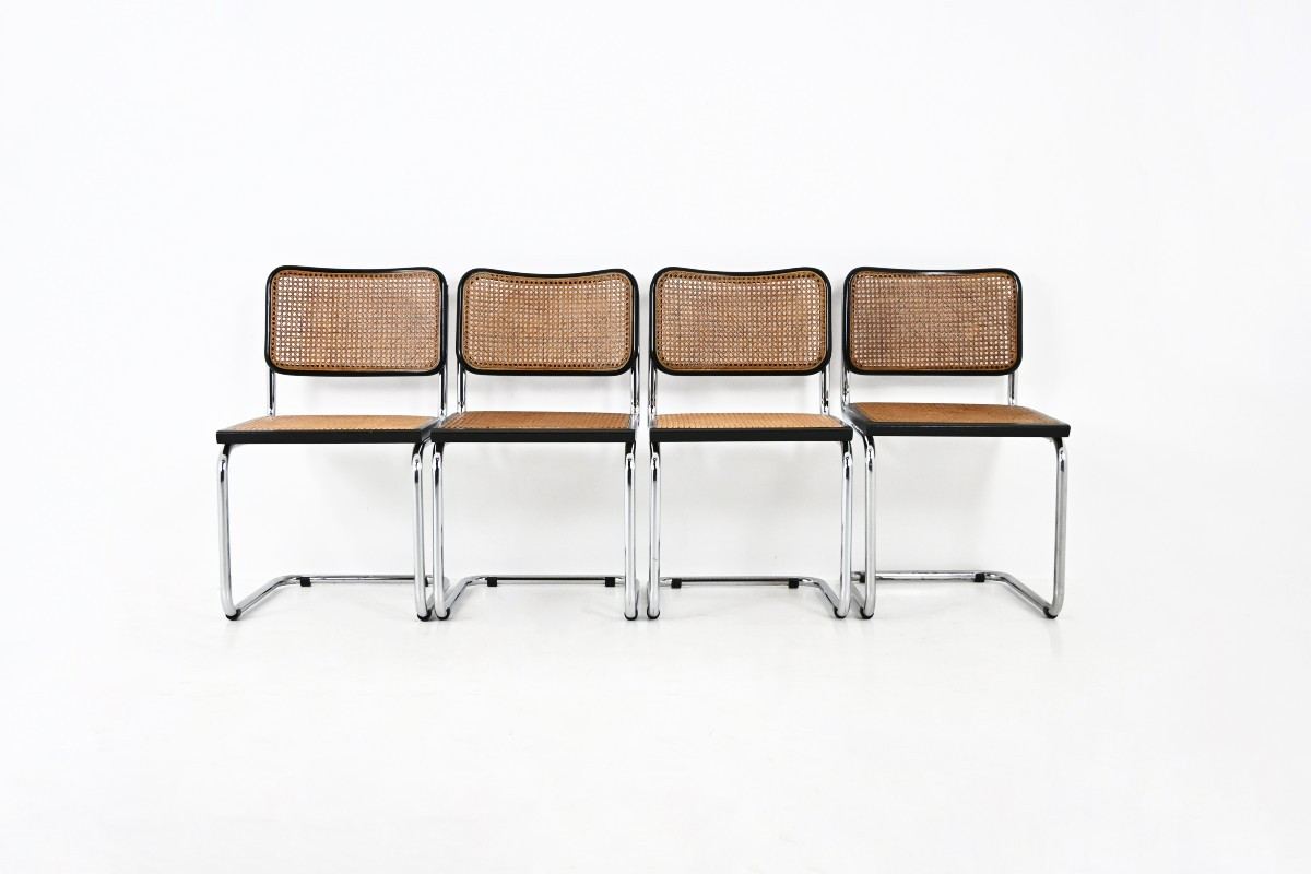 Ensemble De 4 Chaises De Salle à Manger Style B32 Par Marcel Breuer-photo-2