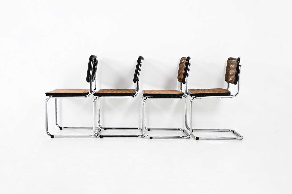 Set Of 4 B32 Style Dining Chairs By Marcel Breuer-photo-4