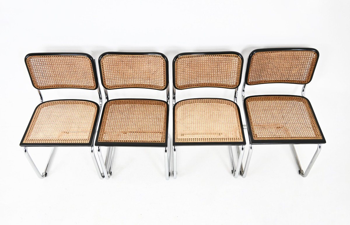 Set Of 4 B32 Style Dining Chairs By Marcel Breuer-photo-2