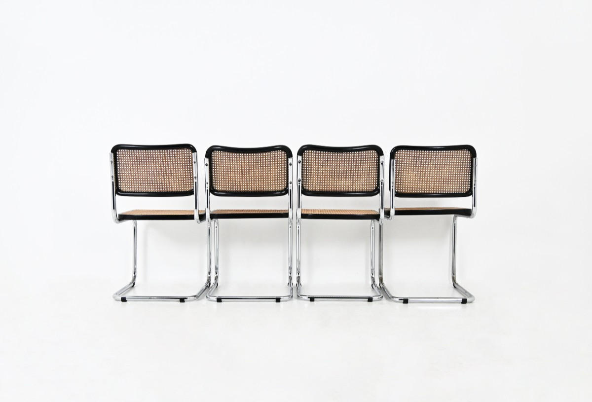 Set Of 4 B32 Style Dining Chairs By Marcel Breuer-photo-3