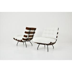 Costela Lounge Armchairs By Martin Eisler & Carlo Hauner For Forma, 1950, Set Of 2