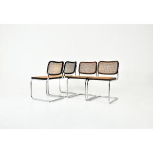 Set Of 4 Gavina Dining Chairs By Marcel Breuer, 1980s