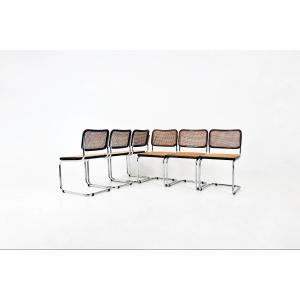 Ensemble De 6 Chaises De Salle à Manger Style B32 Par Marcel Breuer