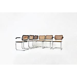 Ensemble De 6 Chaises De Salle à Manger Style B32 Par Marcel Breuer