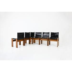 Set Of 6 Monk Chairs By Afra & Tobia Scarpa For Molteni, 1970