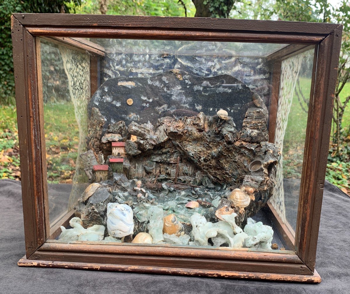 19th Cty Diorama 'the Shipwreck',  Sailor Folk Art Work