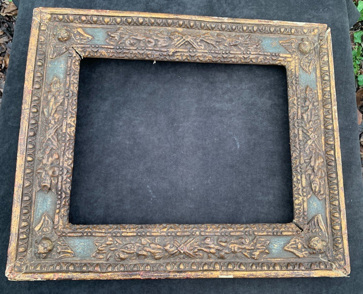 Italy 17th Century Rare And Curiosity Frame In Cartapesta / Papier Mâché, -photo-6