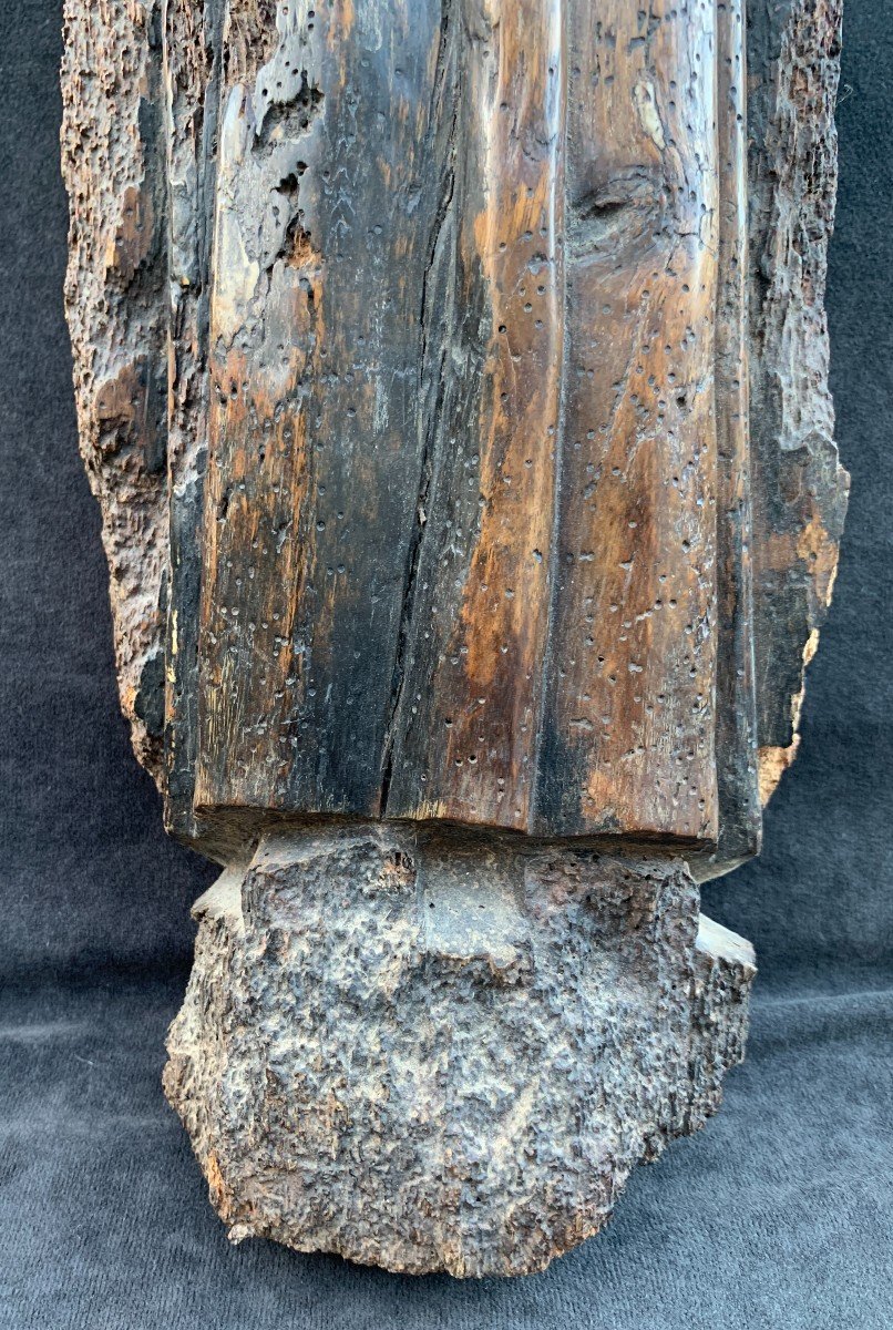 15th Cty Wooden Saint ? Carved Wood Statue,  A "miraculous Survivor"!-photo-8