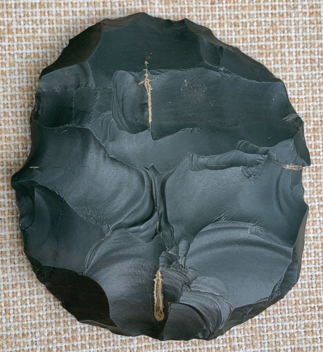 Prehistory / Neolithic Period Large Green Jasper Disc / Scraper Disc Fromténéré Desert