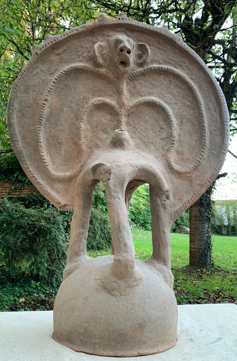 St Antoine Abbaye Museum, 16th Century Huge Terracotta Funerary Stele Dakakari, Bat?-photo-3