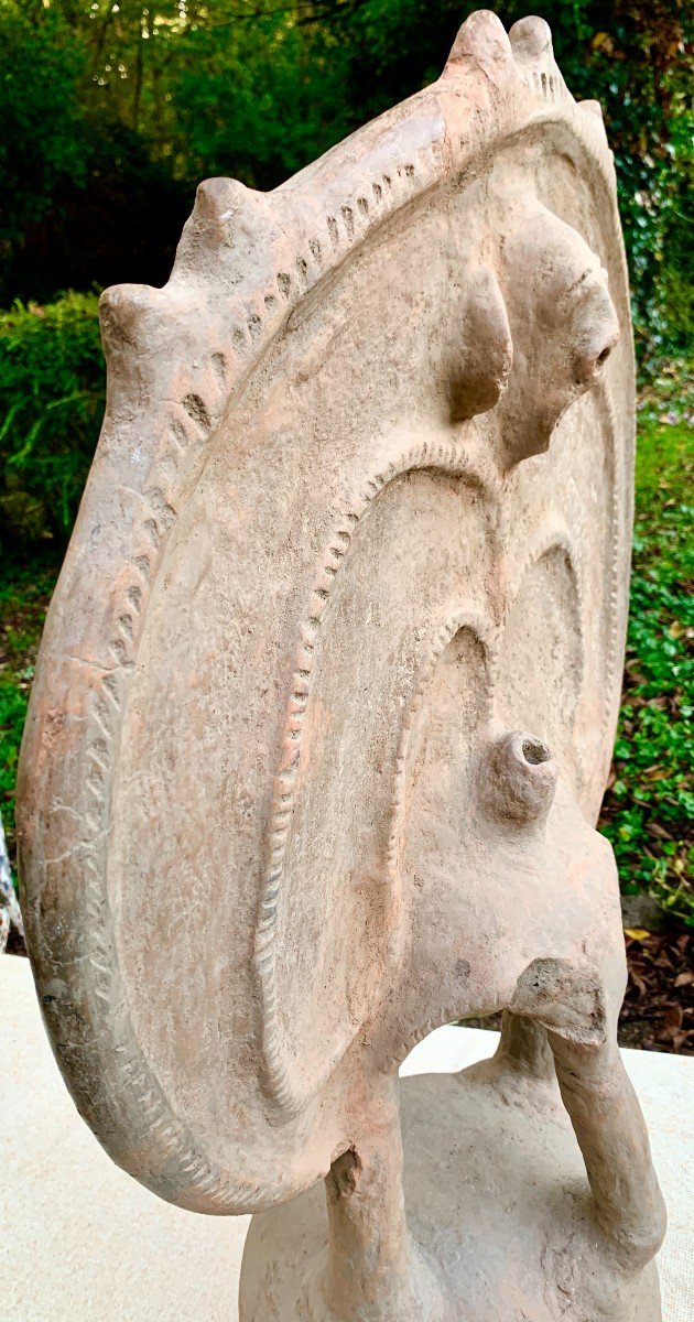 St Antoine Abbaye Museum, 16th Century Huge Terracotta Funerary Stele Dakakari, Bat?-photo-4