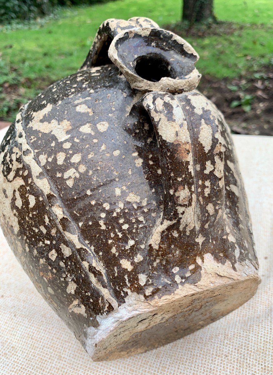 Saintonge (center Of France)  17th, Small Glazed Earthenware Wine Barrel-photo-2