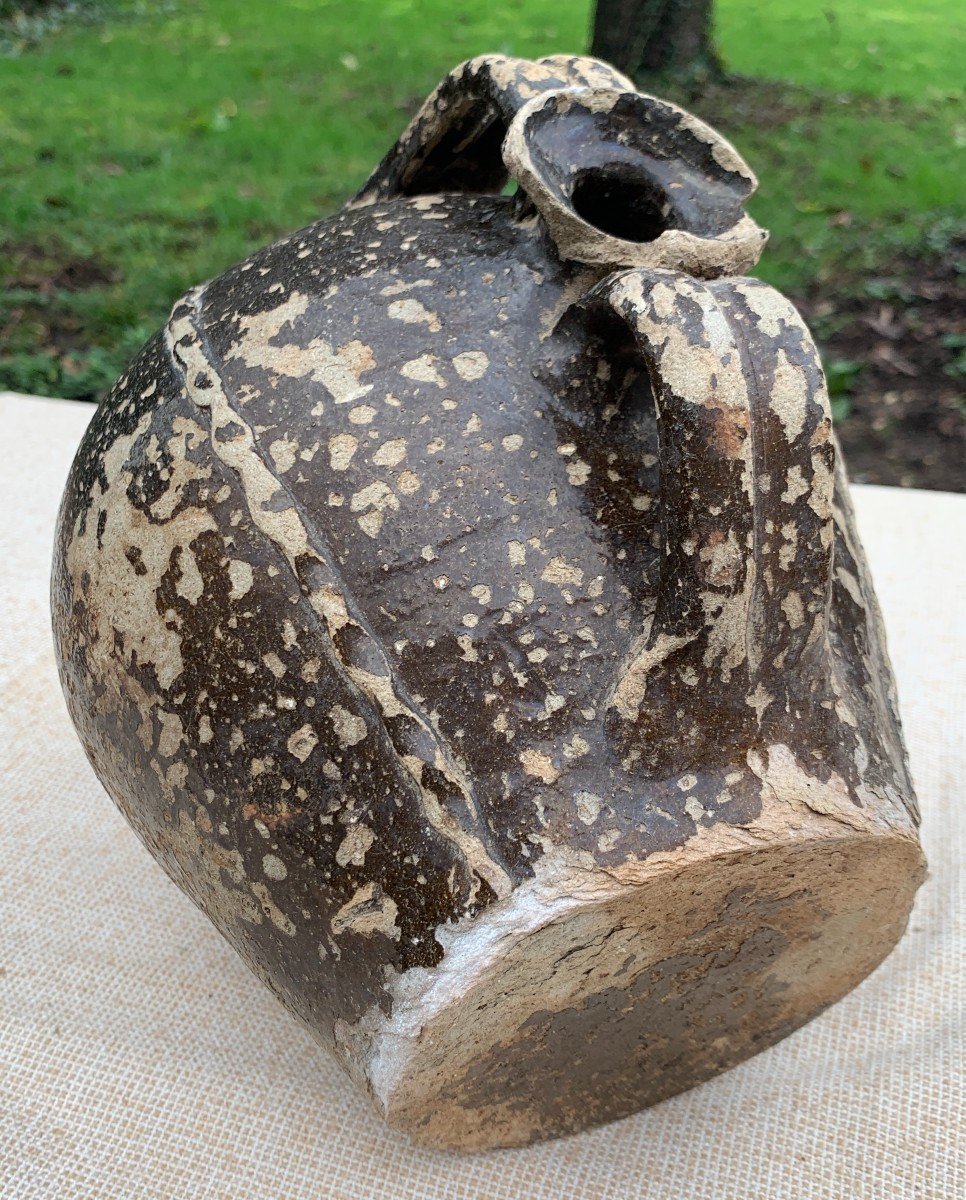 Saintonge (center Of France)  17th, Small Glazed Earthenware Wine Barrel-photo-8