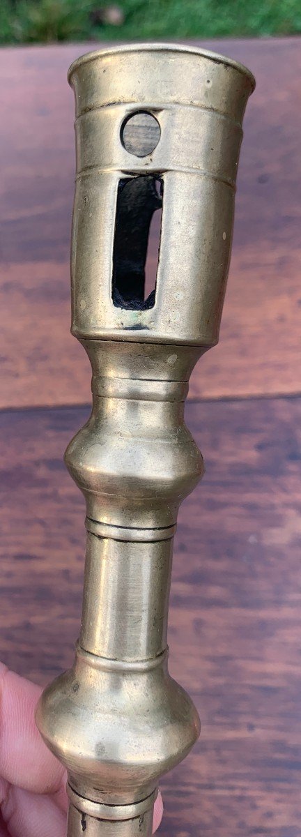 2nd Half 15th Century, Rare And Large Gothic Bronze Candlestick-photo-2