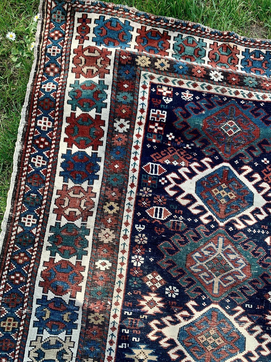 Around 1860, Very Nice Antique Kuba Shirvan Carpet, North West Azerbaijan-photo-6