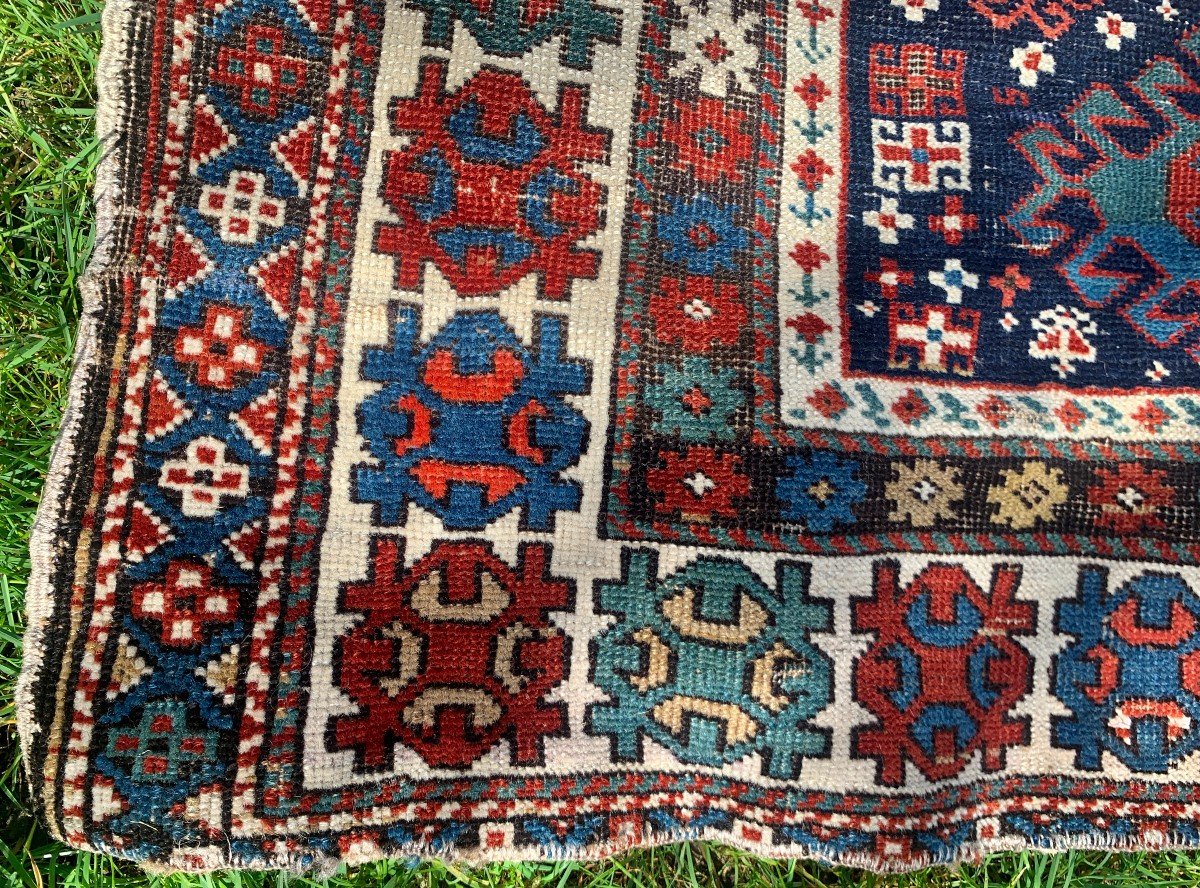 Around 1860, Very Nice Antique Kuba Shirvan Carpet, North West Azerbaijan-photo-7