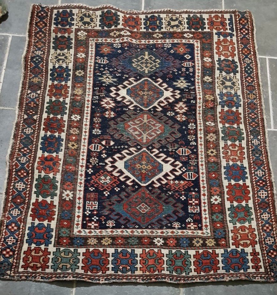 Around 1860, Very Nice Antique Kuba Shirvan Carpet, North West Azerbaijan