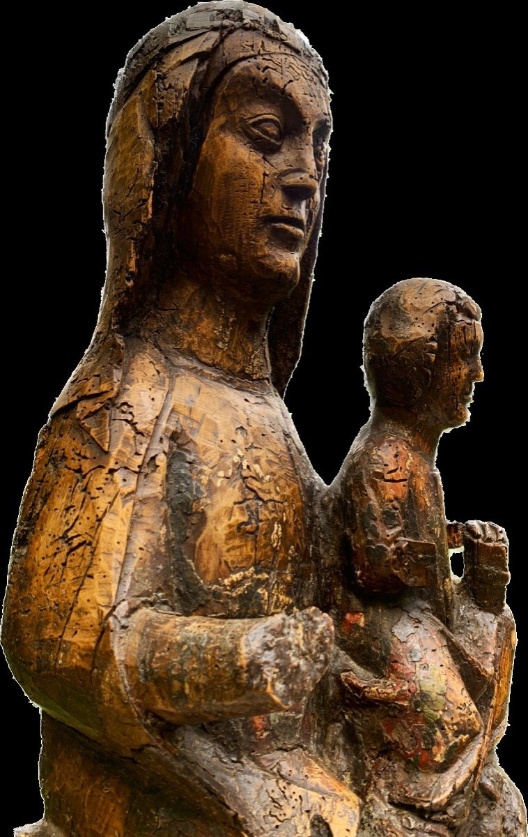 Ep romane (fin XIIIe) , SEDES SAPIENTIAE, Musée, Vierge à enfant en majesté bois polychrome-photo-3