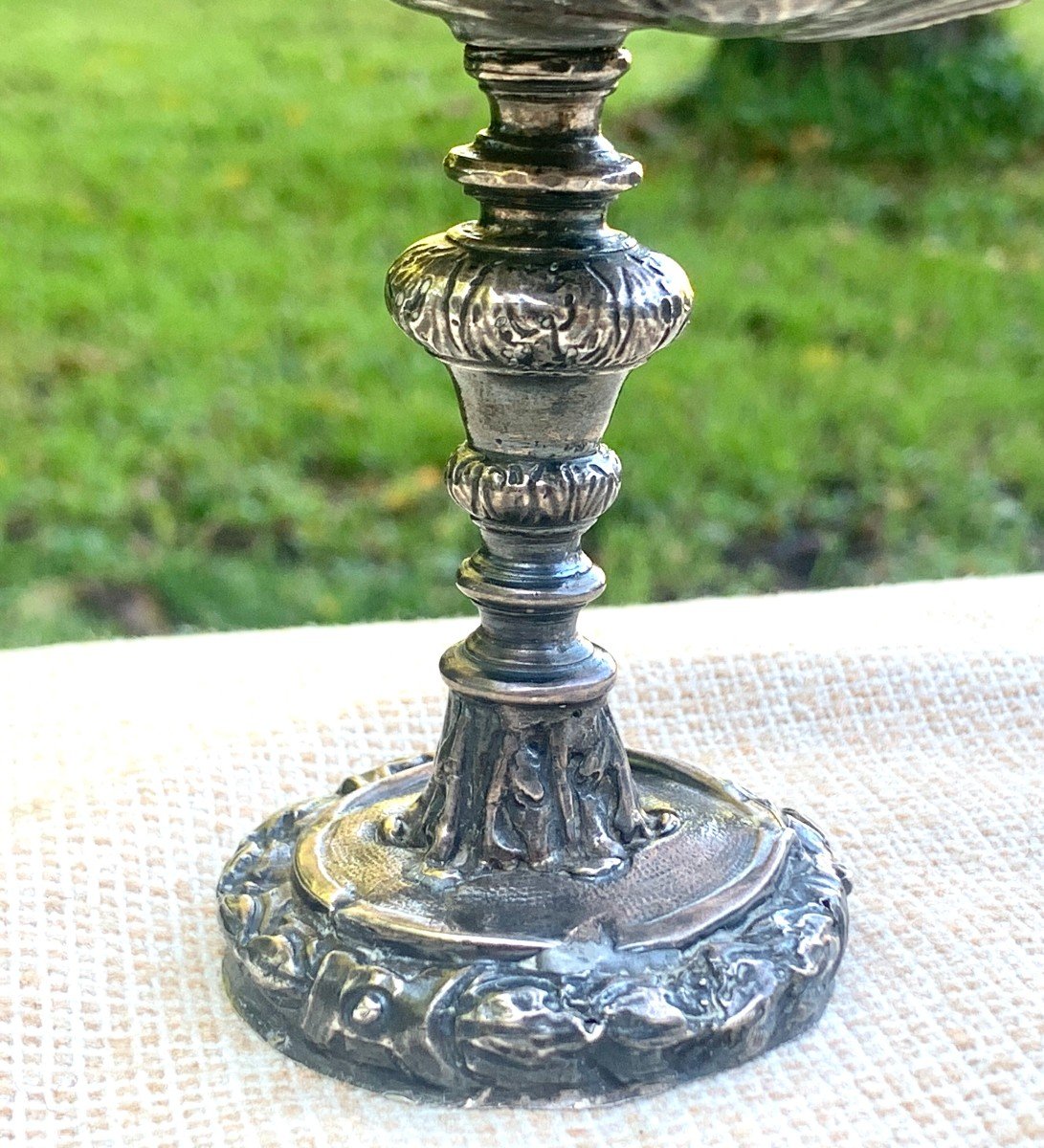 Rare Louis XIV Period Embossed & Chiseled Solid Silver Incense Shuttle-photo-7