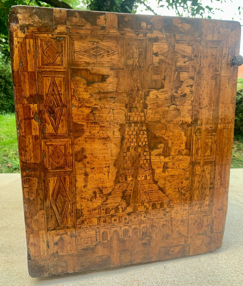 Superb Early 17th Century Spanish Wooden Marquetry Cabinet-photo-2