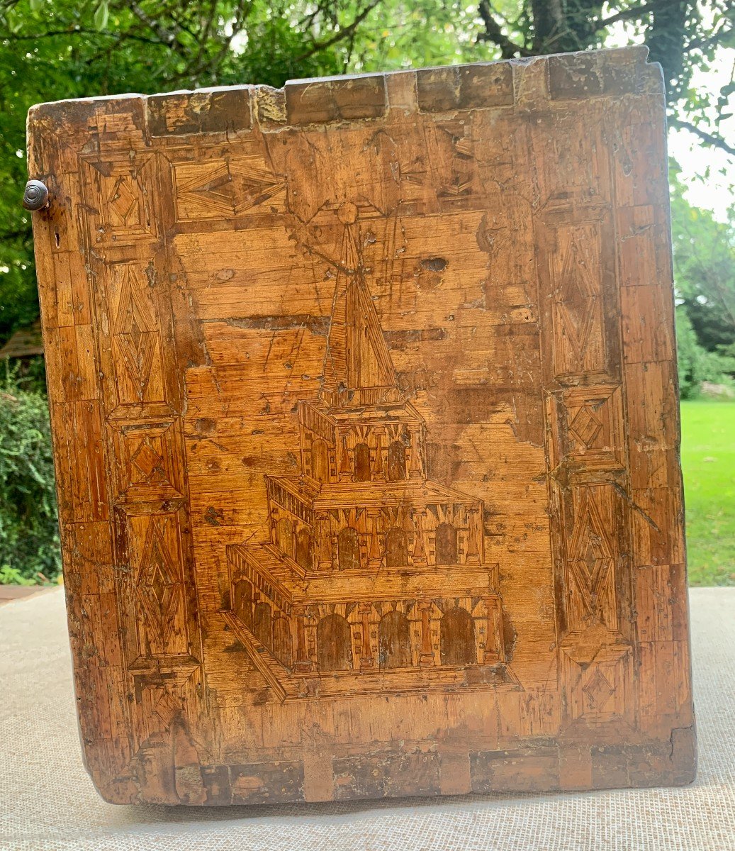 Superb Early 17th Century Spanish Wooden Marquetry Cabinet-photo-3