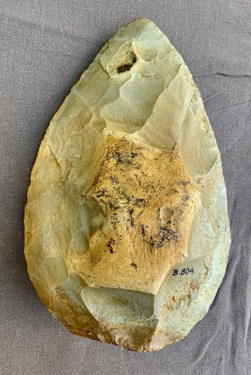 PREHISTOIRE Large biface silex taillé circa 300 000 ans, Dordogne ?-photo-2