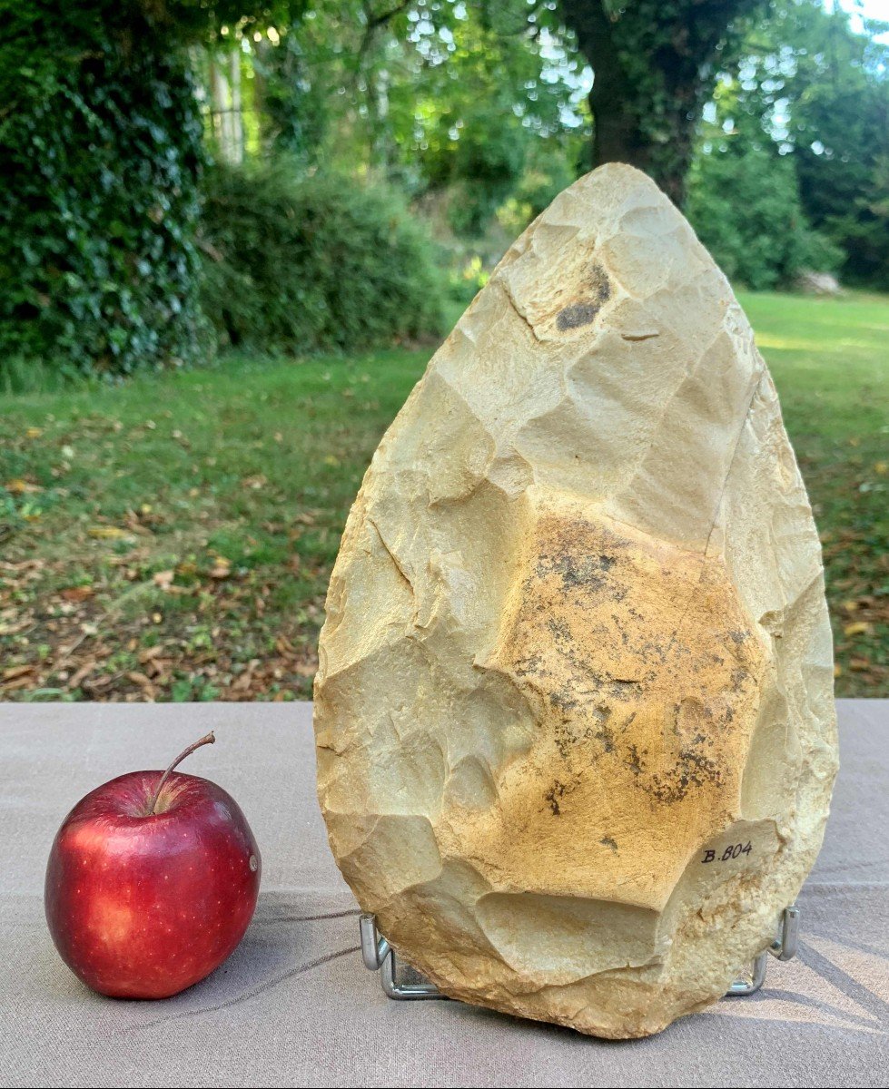 PREHISTOIRE Large biface silex taillé circa 300 000 ans, Dordogne ?-photo-7