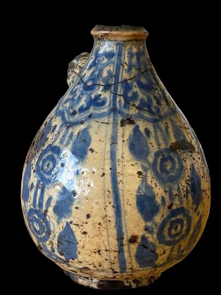 Persia,  Early Qajar Period / Late 18th Cty Ceramic Huka Base-photo-2