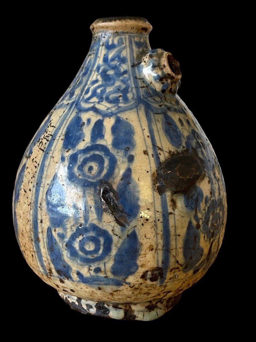 Persia,  Early Qajar Period / Late 18th Cty Ceramic Huka Base-photo-4