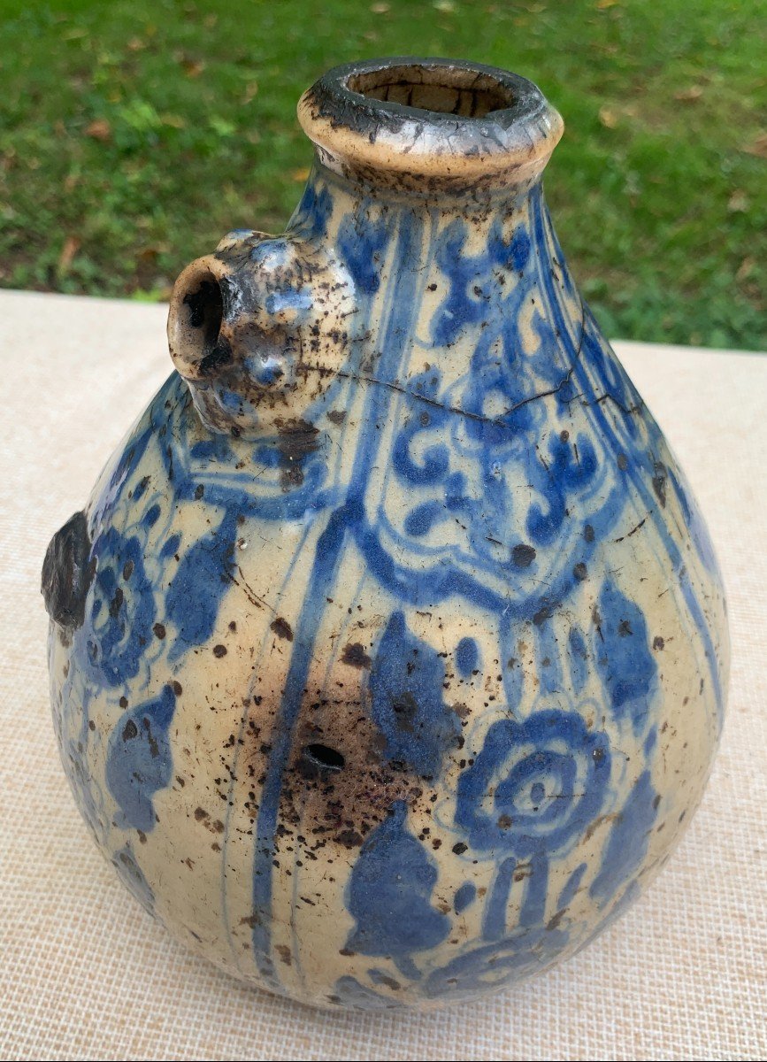 Persia,  Early Qajar Period / Late 18th Cty Ceramic Huka Base-photo-4