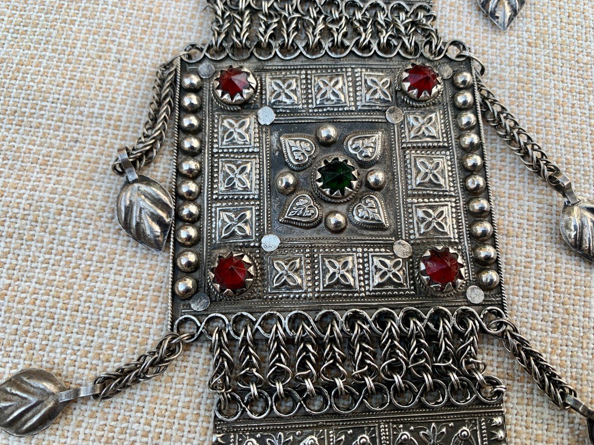 Large pendentif argent tripartite Kuchi, Pakistan ou Afghanistan -photo-3