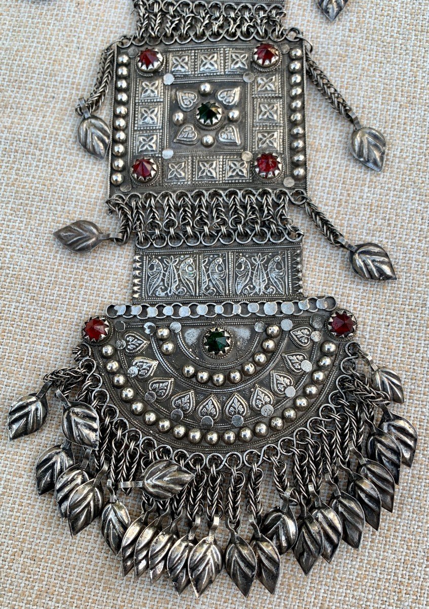 Large pendentif argent tripartite Kuchi, Pakistan ou Afghanistan -photo-2