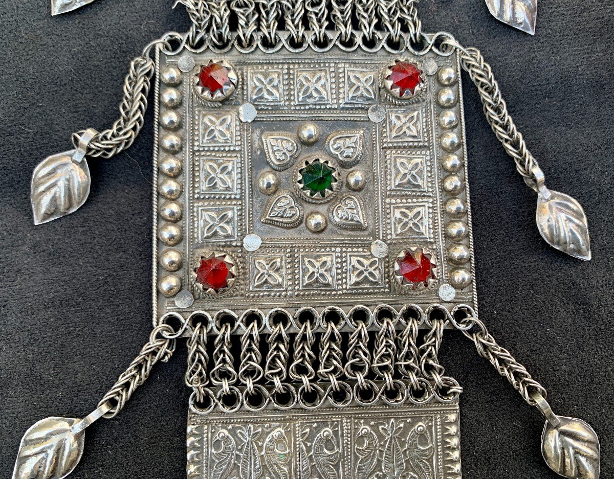 Large pendentif argent tripartite Kuchi, Pakistan ou Afghanistan -photo-3