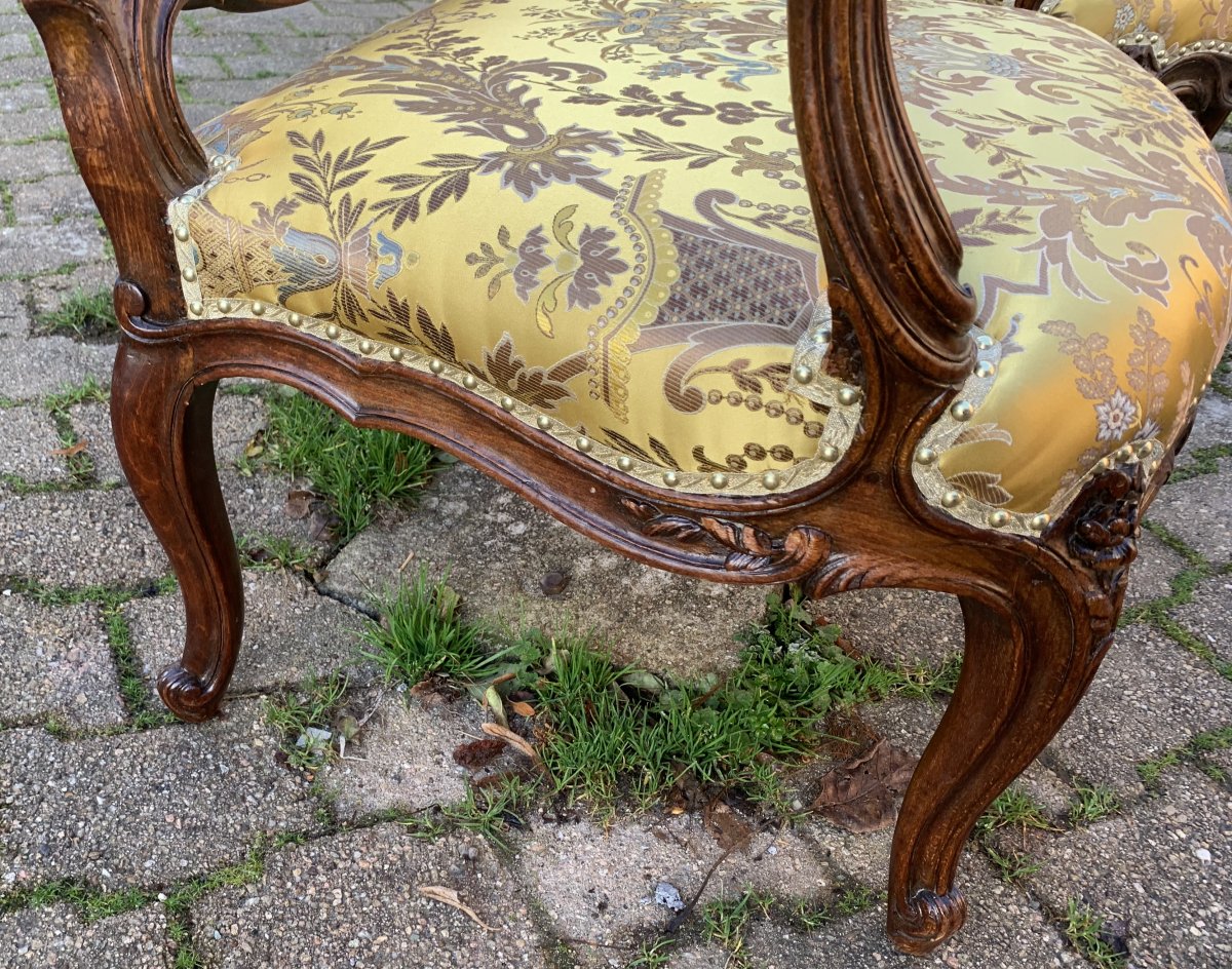 XVIIth Cty, Pair Of Very Large Louis XV Armchairs Attributed To Nicolas Heurtault-photo-3