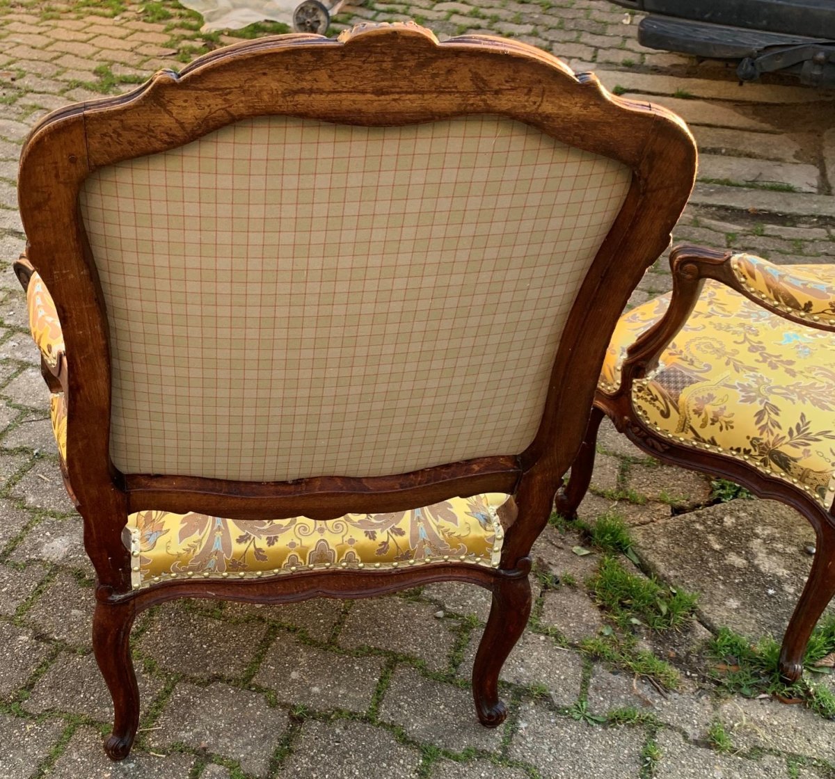 XVIIth Cty, Pair Of Very Large Louis XV Armchairs Attributed To Nicolas Heurtault-photo-8