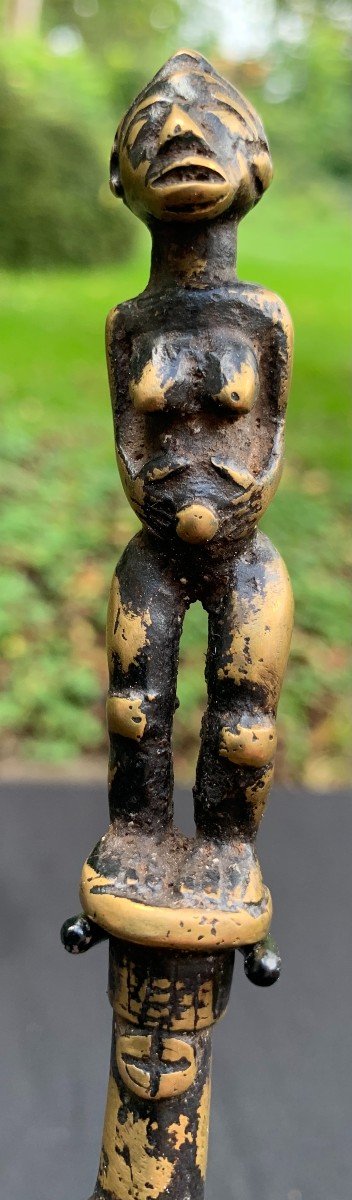 Cuillère africaine bronze et Ivoire patine miel (lobi ?) -photo-2