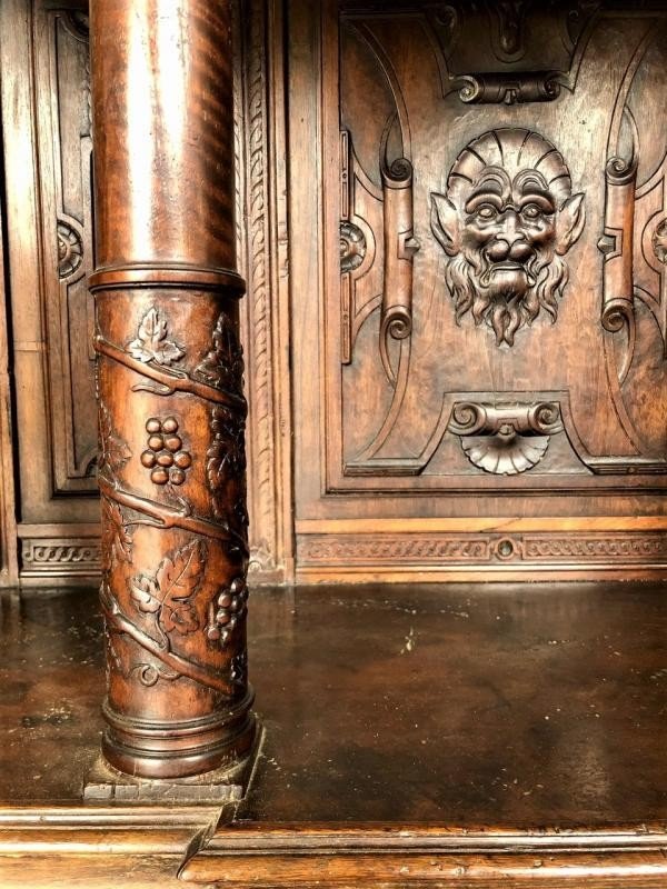 Circa 1590,  Walnut Richly Carved Dresser-photo-3