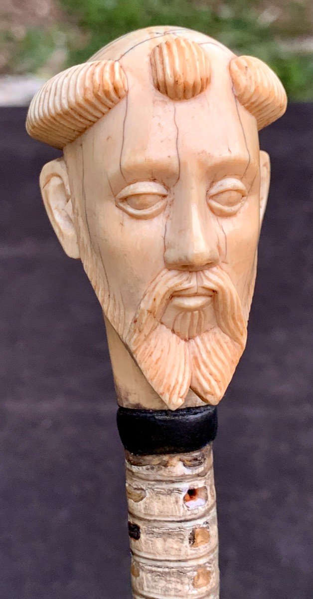 18th To 19th Cty Philippines Stunning & Very Rare Collection Snake Vettebrae Cane, St François Ivory Head Pommel-photo-3